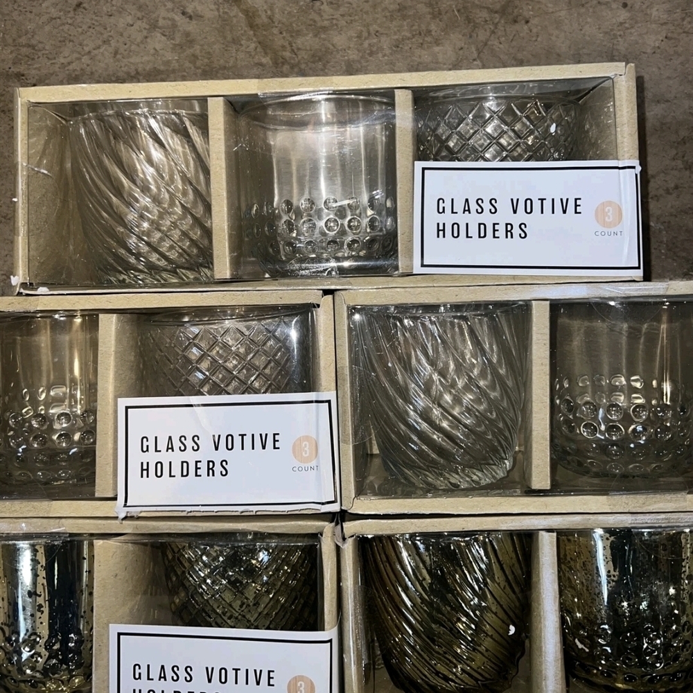 15 Clear Votive Candle Holders